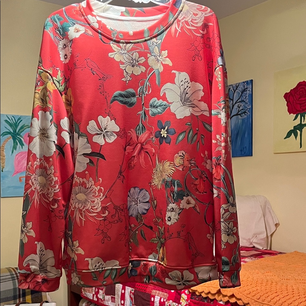 Floral Peach Sweatshirt